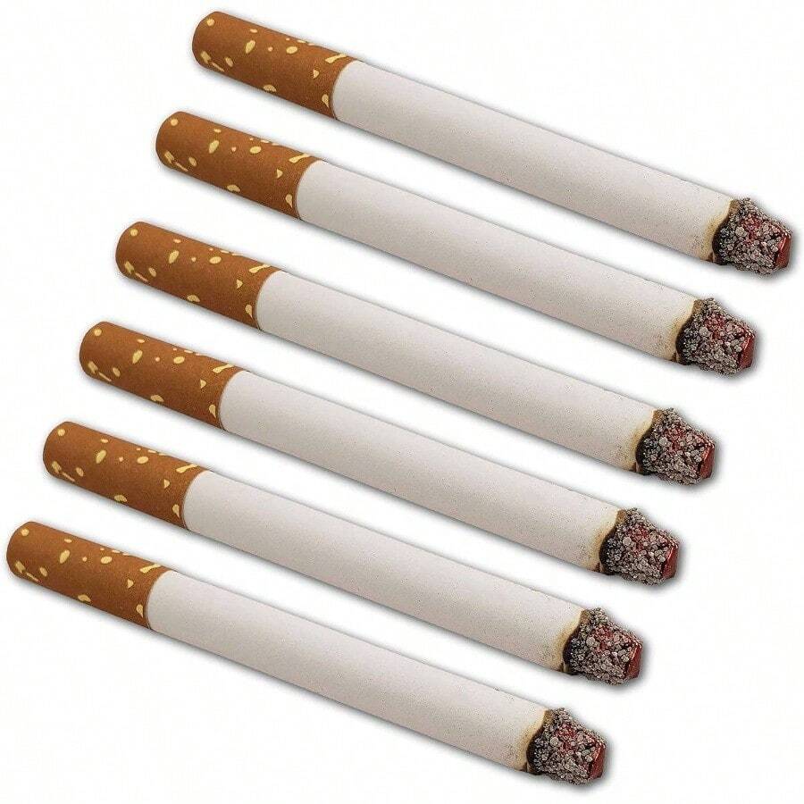 Cigarettes Pack Of 6 - Realistic Movie, Stage Costume Theatre Props - Harmless Cigs Dress Up, Halloween, Gangster Or White Trash Party - Artificial No Puff Cig Holder - 最初的 - 查看 1
