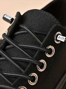 1 Paar elastische Schnürsenkel, schwarz & weiß, bequem, leicht zu tragende verstellbare Schnürsenkel, geeignet für Herren, passend für Laufen, Wandern und den täglichen Gebrauch