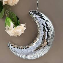 3pcs Mirror Glass Disco Ball Moon Geometric Design, Suitable For Party And Bar Decoration, No Need For Charging, Creating Holiday Atmosphere, Perfect Christmas Gift, Thanksgiving Choice, Decorations To Give To Family And Friends, Surprise, Home Essential, Decorations, Christmas Decorations, Holiday Atmosphere, Valentine's Day, Wedding Anniversary