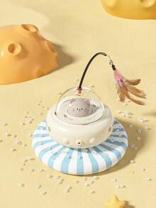 1pcSmart Cat Toys, Laser Infrared Sensing Cat Toys, Self-Entertainment And Entertaining Pet Electric Cat Toys, Feather Cat Sticks, Pet Supplies, Gifts For Lively Kittens And Cats To Interact With