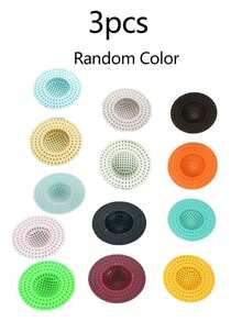 1/5 piezas Filtro de drenaje del fregadero, Filtro de drenaje de cocina, Filtro de drenaje de baño, Filtro de drenaje de piso, Filtro antiatascamiento, Cubierta de prevención de obstrucción y plagas del inodoro, Colador de fregadero de cocina, Cubierta antiplagas, Colector de alimentos, Atrapapelos, Filtro de prevención de obstrucción de alimentos y residuos con malla, Apto para ducha, baño, lavandería