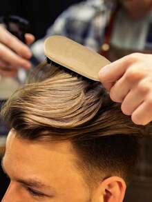 1 pieza Peine para peinar el cabello, diseño estilizado con mango de madera - Beis - Ver 6