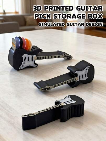 Suport pentru pana de chitară imprimat 3D, design 3D creativ, poate depozita pana de chitară, decorațiuni muzicale, cadouri creative, decorațiuni de petrecere, potrivit pentru sezonul de întoarcere la școală, Halloween, Crăciun, Ziua Recunoștinței.