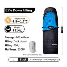 Naturehike Kantong Tidur Bulu Angsa 5-8°C, Cocok untuk Musim Gugur/Musim Dingin, Kantong Tidur Tahan Air Ultra Ringan Nilon 20D, 400g Bulu Angsa 650FP - A - View 10