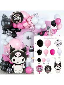 مجموعة بالونات ديكور حفلة عيد ميلاد بسلسلة كورومي الملونة من سانريو، للاحتفال بعيد الميلاد العائلي، بالونات لاتكس لحفلات المدرسة والحفلات الخارجية