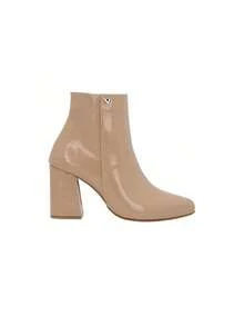 Bota Puntal De Tacón Estancia Mujer Recubierto Premium Suela Antiderrapante Calzado Moda Otoño Invierno Resistente Comodidad Diseño Elegante998 - Camel - Ver 2