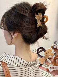 2/1pc Acrylic Double-Sided Design Dog-Shaped Clasp For Girls - Cute And Versatile Hair Accessory Winter Claw Clips Elegant Hair Clips Fashion Hair Clutch