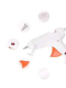 1 pieza Pistola de pegamento en caliente mini DIY de 20W, color azul/blanco, diseño, adecuada para manualidades, reparaciones del hogar, lechada de azulejos, portátil, calentamiento rápido y velocidad de pegado (enchufe UE)