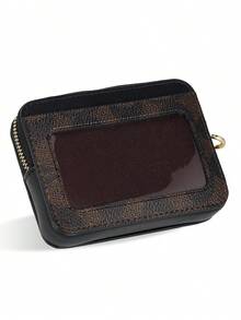 Coach Zip Card Case In Signature Canvas Mini Wallet - For Women Ladies Clutch Purses Small Wallet Bag Zip Wallets - Gift Present - Im/Walnut/Black - Genuine Authentic - Im/Walnut/Black - View 4