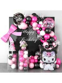 مجموعة بالونات ديكور حفلة عيد ميلاد بسلسلة كورومي الملونة من سانريو، للاحتفال بعيد الميلاد العائلي، بالونات لاتكس لحفلات المدرسة والحفلات الخارجية