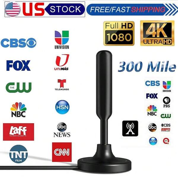 300 Miles Upgraded TV Antenna Digital HD Antenna Indoor HDTV 1080P 4K Long Range