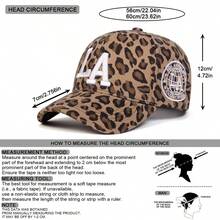 1pc Women Leopard Print LA Baseball Cap, Adjustable Outdoor Sun Protection Casual Hat, Suitable For Spring, Autumn Traveling, Beach Party