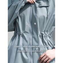 1pc Fashion, Breathable, Adult Waterproof Long Raincoat, Raincoat Hooded Outdoor Hiking Travel Fishing Thickened Drawstring Slim Fitted Rain Poncho, Waterproof & Rainproof Lightweight Hooded Rain Coat,