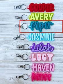 1 Pc Custom Acrylic Bag Tag Keychain 3D Backpack Tags Kids Tags Keychain Acrylic Name Tag Lunch Box Tag Luggage Tag Diaper Bag Tag Kids Backpack Tag Gift For Mom,Customized Keychains & Accessories,Easy Comfort,Apparel Accessories,Chic Autumn,Boyfriend,Girlfriend,Family,Friends - Silvery - View 30
