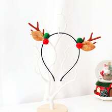 1 pieza - Diademas navideñas, diademas con estilo de cuernos de reno creativos, accesorios navideños, suministros para fiestas navideñas, los accesorios talla grande populares