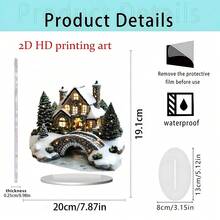 1 Stück neue Weihnachts-Heimdekoration Tischaufsteller. Dieser 2D Acryl Weihnachtsbaum Karussell-Ständer ist perfekt zum Verschenken, für die Heimdekoration und als Neujahrsgeschenk. Er eignet sich hervorragend für Wohnzimmer und andere Räume. Er beinhaltet auch Weihnachtsmann, Elch und Schlitten Ornamente sowie Weihnachtsbaum Dekorationen.