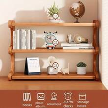 1 Piece Bamboo Storage Rack With Stylish Lacquered Design Multi-Tier Bamboo Countertop Display Rack - Great For Storing Cups, Books And Spices - Great For Kitchen, Living Room Or Office Decor, Office Organization | Modern Bookshelf Designs | Durable Bamboo Bookshelf, Bamboo Bookshelf