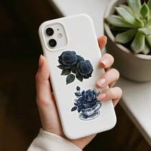 50 Stücke Transparente wasserfeste Aufkleber in Dunkelrosa Serie, geeignet für Wasserflaschen, Notizbücher, Gepäck, Handy, ideal als Partypreise, Geschenke zu Feiertagen/Geburtstagen