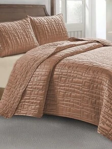 Home Elephant Basic Satin Comforter With Quilted Thread Covers, Queen And King Size - Brown - View 4