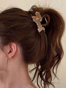 2/1pc Acrylic Double-Sided Design Dog-Shaped Clasp For Girls - Cute And Versatile Hair Accessory Winter Claw Clips Elegant Hair Clips Fashion Hair Clutch