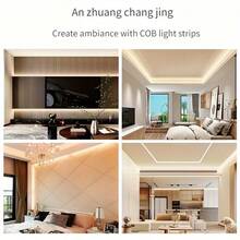 LQHZMYY 1 Set USB Powered COB LED Light Strip, 5V, Touch Control Dimmable, 3 Color Temperatures 3000K/4000K/6000K, Self-Adhesive Backing, Suitable For Birthday, Space Theme, Bedroom, TV Backlight, Vanity, Cabinet, Home Decor, Christmas, Halloween And Other Festivals - 彩色 - 查看 11