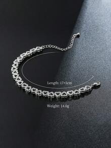 Artificial Women's Heart-Shaped Decorative Bracelet Girlfriend Valentine's Day Birthday - 銀色 - 查看 4