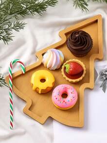 圣诞主题托盘 | 鹿角形餐盘，圣诞帽形托盘，圣诞树形托盘，适合盛放食物、小吃、饮料、寿司、牛排、披萨、甜点、蛋糕和面包、早餐托盘、咖啡托盘、茶托盘、拼盘，带有方便的手柄凹槽，家用厨具，适用于圣诞节、婚礼、生日 1PC 圣诞节圣诞装饰品圣诞睡衣圣诞礼物圣诞装饰 - 彩色 - 查看 12