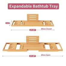Bamboo Bathtub Caddy Tray, Extendable Organizer For Tablet, Drinks & Towels, Perfect For Bathroom Spa,Extendable Bamboo Bathtub Tray, Multi - Functional Organizer For Bath Essentials, Ideal For Home Bathroom Relaxation, Rustic Bamboo Design