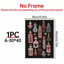 1pc Witchy Potion Bottle Wall Art Esoteric Occult Poster Gothic Dark Academia Decor Surreal Canvas Print Pink Magic Art Alternative Maximalist Painting Picture Home Decor, Mystical Moon Goddess Wall Art Poster Occult Celestial Crow Decor Surreal Canvas Print Preppy Pink Aesthetic Folk Magic Wall Art