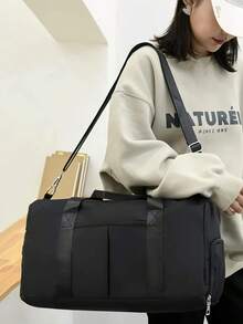 1 pezzo Borsa da allenamento di grande capacità, borsa da viaggio, borsa da palestra, bagaglio per vacanze di una notte, scomparto separato per scarpe bagnate e asciutte, borsa da weekend, adatta per lavoro, vacanze, attività all'aperto, sci, tempo libero, palestra, viaggio, borsa da notte, borsa, borsa sportiva, forniture scolastiche, articoli per il ritorno a scuola degli studenti, borsa, borsa da weekend, borsa shopper, borsa per coppie