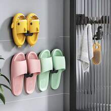 Self-Adhesive Wall Slipper Rack - Durable & Foldable, No-Drill Installation, Space-Saving Solution For Door, Cupboard, Bathroom, Kitchen - Perfect Home Organizer, Water-Resistant