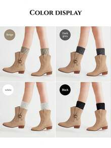 1 Pair Women's Autumn/Winter New Warm Boot Cuffs, Crochet Knitted Boot Toppers, Gift For Her