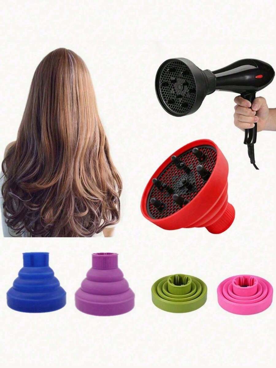 通用可折叠吹风机扩散器配件 - 专业沙龙级造型工具，轻巧可折叠，方便携带，适用于大多数标准吹风机，为卷发和自然波浪发型增加蓬松度和清晰度，是居家、沙龙和旅行的理想之选。