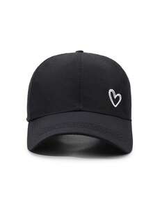 1/2 Stücke Unisex Baseballkappe mit besticktem Herz, Sportkappe mit hohem Pferdeschwanz und verstellbarem Verschluss, atmungsaktives Mesh-Paneel Design, geeignet für Golf, Outdoor-Wandern und den täglichen Gebrauch