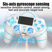 GAMINJA P471 无线控制器带 RGB 灯，兼容 /Slim/Pro/PS3/PC，RGB 多模式灯光效果，双振动，扬声器，六轴陀螺仪，耳机插孔，触摸板和 LED 指示灯 - 彩色 - 查看 6