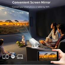 MIKOMIKA Proyector Portátil con Android 11, Mini Proyector 4k 1080P Full HD Soporte 200ANSI 8000L, Videoproyector WiFi 5G BT 5.0, Cine Proyector 180 ° Se Puede Girar para TV Stick