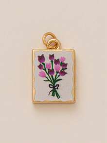 1 Piece Of Cute Printed Cat, Flower, Snail, Piglet, Horse, Pigeon, Moon, Cake Pattern Pendant, Electroplated With 18K Gold, Suitable For DIY Jewelry Accessories, Necklaces, Bracelets, Earrings, Keychains, Bag Chain Accessories, Women's Jewelry Accessories, Gold-Plated Pendant, Trinkets