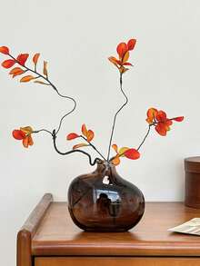 Vase en verre vintage pour la décoration de la maison - Vase à fleurs moderne de style milieu de siècle, centre de table rétro de luxe pour le salon, cadeau de pendaison de crémaillère