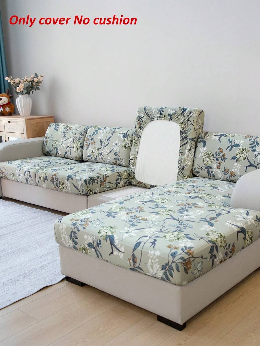 غطاء وسادة كنبة مطبوع بطبعة زهرية من الحرير الحليبي، قابل للإزالة والغسل في الغسالة، مناسب لكنبة L الشكل، كنبة بمقعد واحد/مقعدين/ثلاثة مقاعد/أربعة مقاعد، واقي أثاث، قابل للغسل، مقعد منفصل، غطاء كنبة، مناسب لديكور المنزل واستخدام الحيوانات الأليفة
