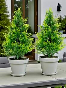1 pieza Árbol de pino artificial, plantas artificiales de plástico para decoración navideña, plantas de interior en maceta, decoración del hogar, decoración de habitaciones, decoración estacional, decoración de jardín, decoración exterior (macetas no incluidas)