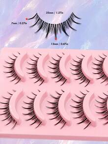 Asiteo 5 Pairs Anime Cosplay Lashes Spiky Manga Style False Eyelashes Natural Makeup Look Doll Eye Lashes Daily & Party - 黑色 - 查看 4