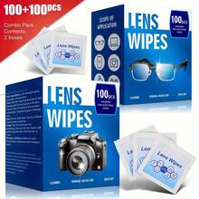Pack Of 100 Disposable Glasses Cleaning Wipes - Moistened Individual Wrapped Lens Cleaner For Glasses, Fashion Glasses, Phone Screens, Electronics & Camera Lenses -  & Easy To Carry Around, Glasses Cleaner, Screen Cleaning, Compact Design, Durable Packaging, Screen Protector,  Cleaning, Highquality Wipes, Screen Protectors, Tech Enthusiasts - 100pcs Wipes - View 6