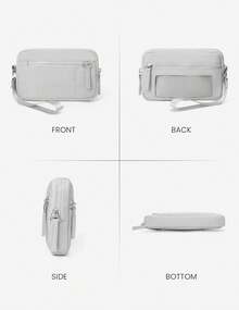 Women's Wristlet Wallet, NylonQuilted Wristlet Wallet For Women – Compact & Stylish Purse With Detachable Wristlet Strap, Zipper Closure, Multiple Card Slots, Keychain Holder & Phone Organizer – Ideal For Travel, Shopping, Daily Errands & Night Out - 灰色 - 查看 6