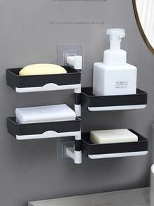 Rotating Soap Dish, Wall Mounted Bathroom Soap Holder, Drain Soap Dish, Creative Storage Rack - Multicolor - View 4