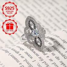 925 Sterling Silver Women's Fashion Wide-Face Ring, Bohemian Style Hollowed-Out Floral Full  Ring, Women's Retro Jewelry, Cocktail Party Suitable For Daily Wear, Birthday Gift, Party Wedding Show, Anniversary Banquet, Valentine's Day Gift - 8 - 查看 4