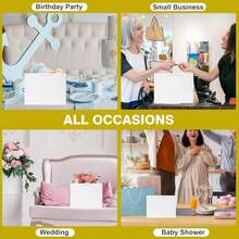 12 Pack Gift Bags With Ribbon Handles & Tissue Bags, White Gift Bags For Shopping, Small Business, Bridal Party, Wedding, Baby Shower, Bridal Party, Christmas And Holiday - 白色 - 查看 5