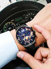 [ Quartz Watches For Men ] 2pcs/Set Men Watch Set, Business Quartz Watches For Man, Ideal Choice For Gifts Wrist Watch, Reloj Para Hombre.