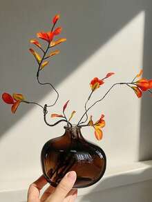 Vase en verre vintage pour la décoration de la maison - Vase à fleurs moderne de style milieu de siècle, centre de table rétro de luxe pour le salon, cadeau de pendaison de crémaillère