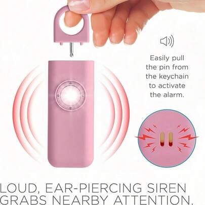 1pc Multi-Function Self-Defense Anti-Wolf Alarm Tool, Unisex Anti-Assault Alarm Device - 130 DB Keychain Alarm With LED Strobe Light