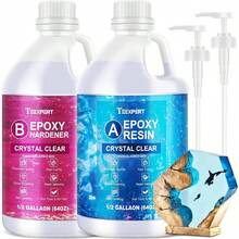Epoxy Resin Kit 1 Gallon Self - Leveling Coating And Casting Resin, High - Gloss Bubbles Resin And Hardener Kit Art, Jewelry, Table Top, Molds, Wood 1: 1 Ratio - 1 GALLON - View 1